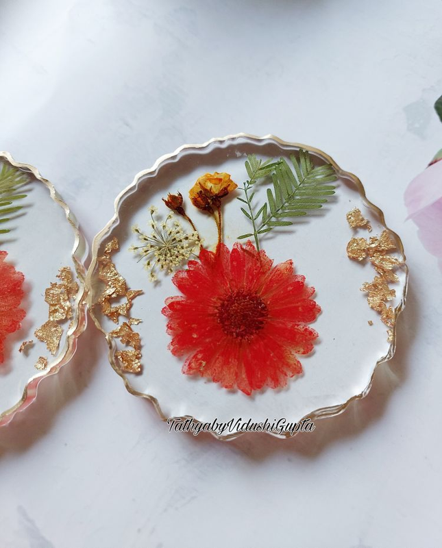 Handmade Floral Coasters