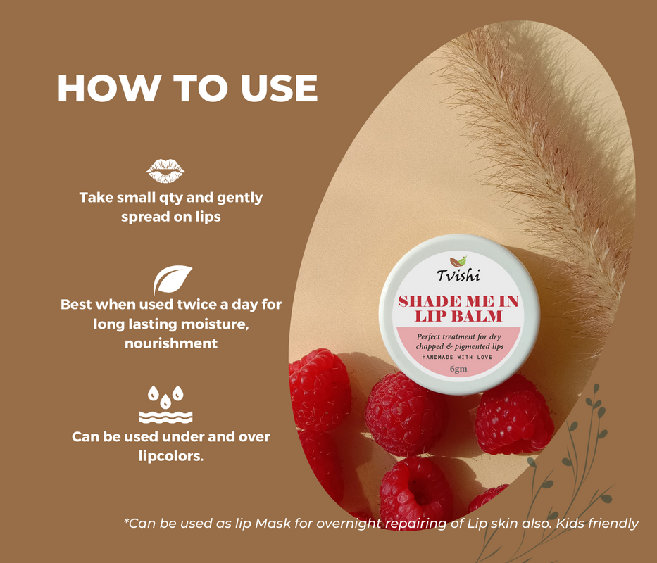 Shade me in Lipbalm (6 Gms) I Intensely moisturising All-in-1 lipbalm for dry, chapped, pigmented lips I Rosehip, cocoa butter repair sensitve lipskin, everyday use I Men, Women & kids